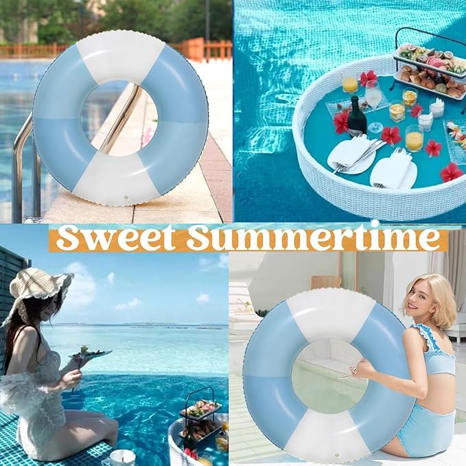 4PCS Floats for Adults Rings Striped Pool Float Large Swim Ring for Adults,30 Inch Classic Striped Teens Adult Inner Tubes Summer Beach Bachelorette Party