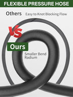 3/8" 4800PSI Pressure Washer Hose 75FT with Swivel Quick Connect for Cold/Hot Water Max 248°F, Kink Resistant Steel Wire Braided, Wear Resistant Power Washer Hose with M22 14mm Adapter