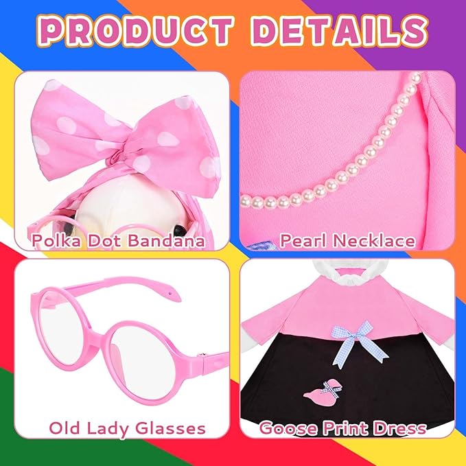 50s Porch Goose Outfits 1950s Cute Lady Goose Dress for 23" Garden Yard Lawn Plastic Goose Decor (1950s)