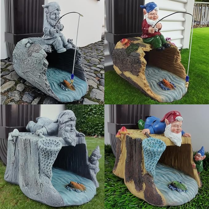 coolboy Gutter Downspout Extension Gnome Statues Garden Decoration,Animal Resin Statue Outdoor Decor,Gutter Extension Decorative,Downspout Diverter,3"×4" Downspout Extender Diverter Splash Block