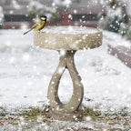 21.8" H Elegant Modern Bird Bath for Outsides Use - Sturdy Weather-Resistant Birdbath for Gardens and Patios