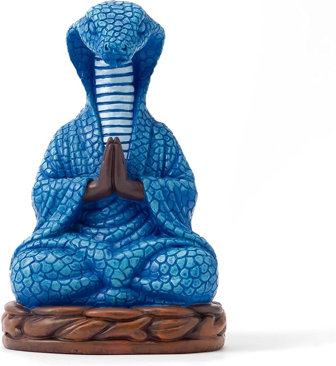Meditation Snake Resin Statue - Zen Snake Figurine Statue for Snakes Lover Gifts Mediation Yoga Room Buddhism Namaste Room Decor Spiritual Sculpture for Office Home Shelf Desktop Decoration