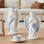 Lavender Praying Angel Statues, Handmade Resin Craft Home Decor, Indoor & Outdoor Winged Angel Figurines, Tabletop Ornaments, Ideal Blessing Gift for Mom, Dad & Friends