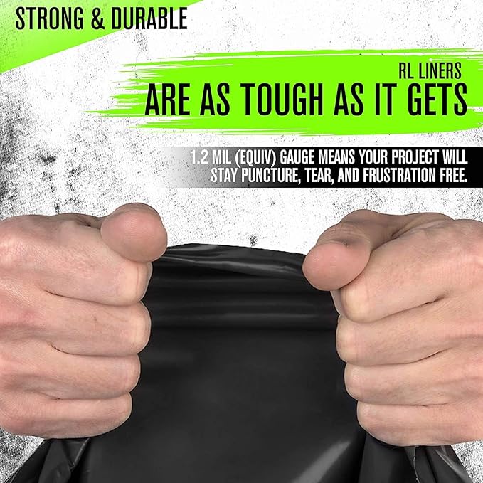 Aluf Plastics T-Tough Roll Pack Low Density Repro Blend Star Seal Coreless Rolls Bag, 45 Gallon Capacity, 46" Length x 40" Width, H Strength, Black (Pack of 100)