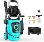 Pressure Washer, Power Washer High Pressure Cleaning Machine with 20FT Hose 35FT Cord Foam Cannon and 4 Nozzles for Clean Cars Fences Home Patio Driveway