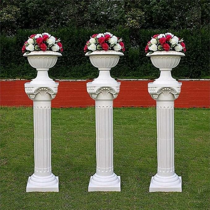 Efavormart 4 Pillars/Set 3ft Tall Roman Decorative Wedding Party Columns PVC Pillars 36" Height (Adjustable)