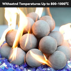 Skyflame 2" Fireplace Balls for Gas Fireplace, 25-Pack Round Ceramic Ball Set for Indoor/Outdoor Fire Pits/Fireplaces Home Decor Accessory, Gray