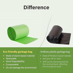 Compostable Trash Bags, 2.6 Gallon, 100 Count, 100% Compost Waste Bags for Kitchen Bathroom Office, Small Countertop Bin Compost Bags, US BPI and Europe OK Compost Home Certified