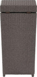 Crosley Furniture Palm Harbor Resin Wicker Outdoor Trash Can With Lid for Backyard, Patio, Deck, Balcony, Gray