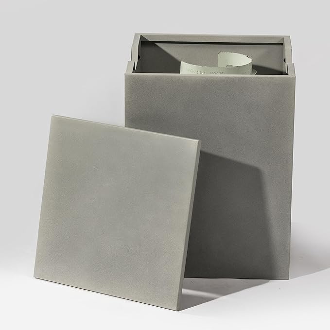 Propane Tank Cover Table for Fire Pits, 20 LB Metal Propane Tank Holder with Side Handles, Outdoor Tank Storage Side Table for Patio, Gas Griddle, Gray