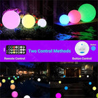 LOFTEK Floating Pool Lights - 6-inch Cordless Ball Light with Remote - 3 Modes & 16 RGB Color Changing Lamp Dimmable - Rechargeable & Hangable & Waterproof Shower Lamp for Party Decor -1 Piece