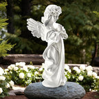 INLOMEM Praying Angel Figurine - 7.5 Inches Resin Sculpted Hand-Painted Figurine for Home Decor or Garden, First Communion Gifts for Girls, Religious Gifts for Women