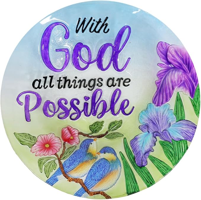 Briarwood Lane Cardinals and Sunflowers Glass Birdbath