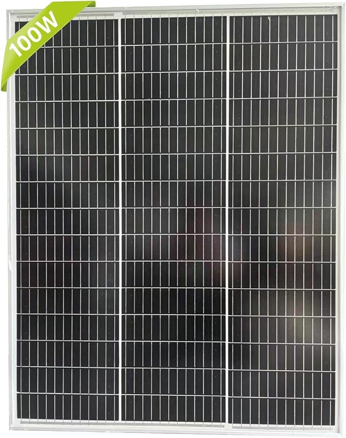 100W Monocrystalline Solar Panel High Efficiency 24V Solar Panel for RV, Camping, Off-Grid, Waterproof, Durable Outdoor Solar Charger for Emergency Power