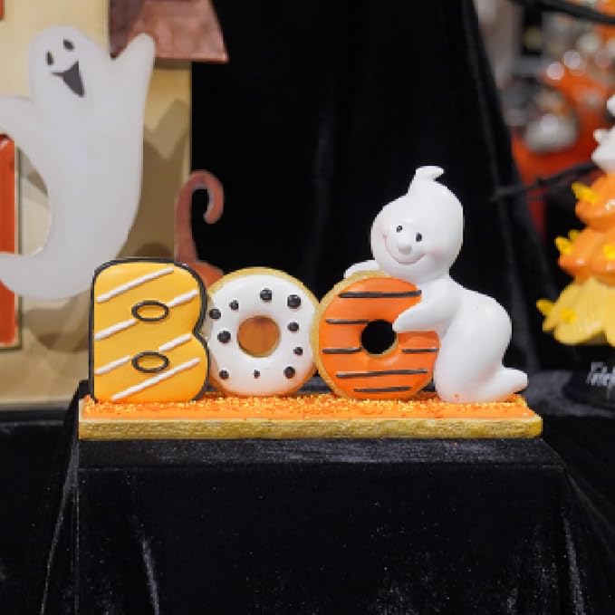 Newman House Studio Halloween Decorations Boo Collectible Figurines - Halloween Decor Indoor Cute Boo Ghost Sculptures Sign for Trick or Treat Theme Party Tabletop Farmhouse Decor 7.75 x 2 x 4.5 inch