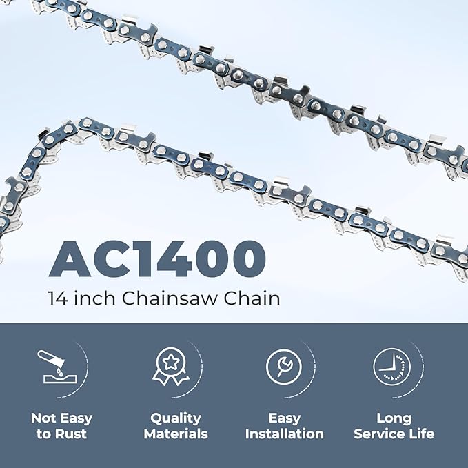 14" Chainsaw Chain Replacement for EGO Chain Saw CS1400,CS1401,CS1403,AC1400 Chainsaw Blade,52 Drive Links 0.043" Gauge 3/8" LP Pitch (3 Pack)