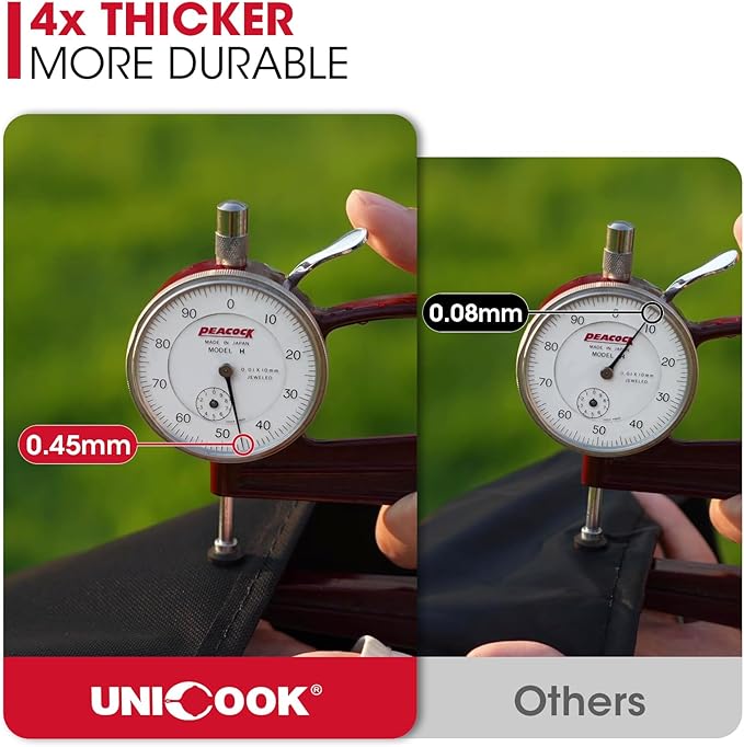 Unicook Grill Cover 70 Inch for Outdoor Grill, Large BBQ Cover with Side Handles and Air Vents, Heavy Duty Waterproof, Fade Resistant, Compatible with Weber Charbroil Nexgrill Kenmore BBQs, Black