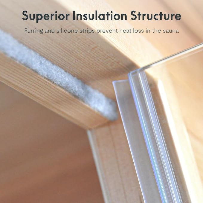 FLEXISPOT Far Infrared Sauna Room for Three Person, Canadian Hemlock Wood