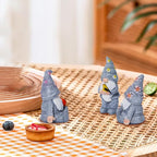 Artpaul 3 Pcs Gnomes Decorations Figurine Resin Statues,Cute Mushroom Bird Butterfly Gnomes for Home Table Shelf Gift Décor Accents (Grey)