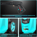 Pressure Washer, Power Washer with 4 Quick Connect Nozzles, 35FT Power Cord, 20FT Hose, Foam Cannon for Cars/Patios/Diverway/Fences