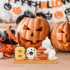 Newman House Studio Halloween Decorations Boo Collectible Figurines - Halloween Decor Indoor Cute Boo Ghost Sculptures Sign for Trick or Treat Theme Party Tabletop Farmhouse Decor 7.75 x 2 x 4.5 inch