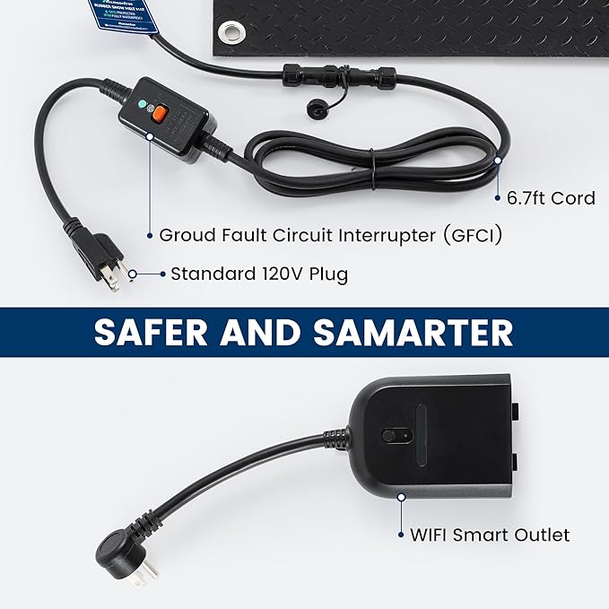 Heated Snow Melting Mat for Outdoor Stairs, Non-Slip (10in x 30in*3)