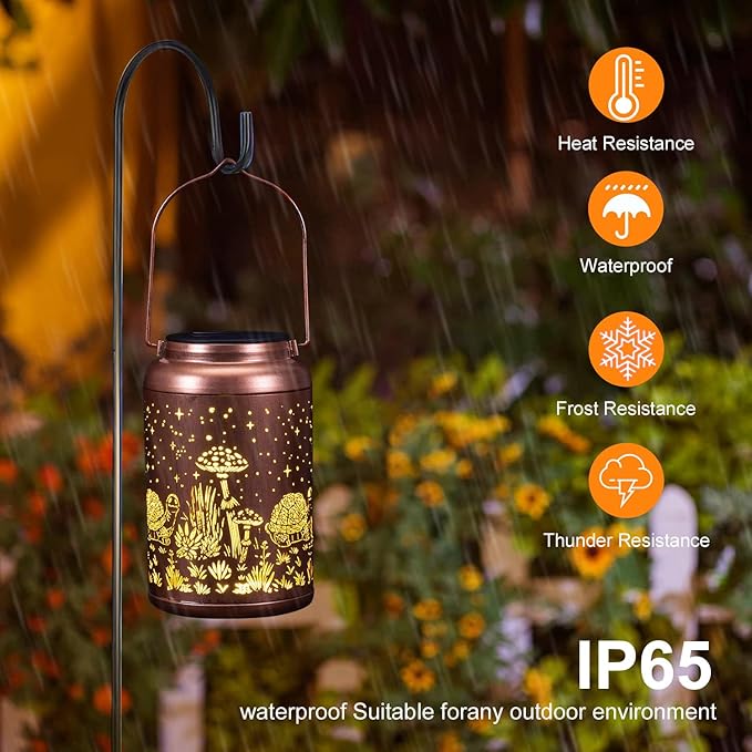 2 Pack Turtle Solar Lights Outdoor Waterproof Hanging Solar Lantern Outdoor Gifts for Women Mom, Outdoor Lights for Patio Yard, Lawn, Tabletop, Pathway, Landscape, Garden Decor, BY-DL-2PC-4