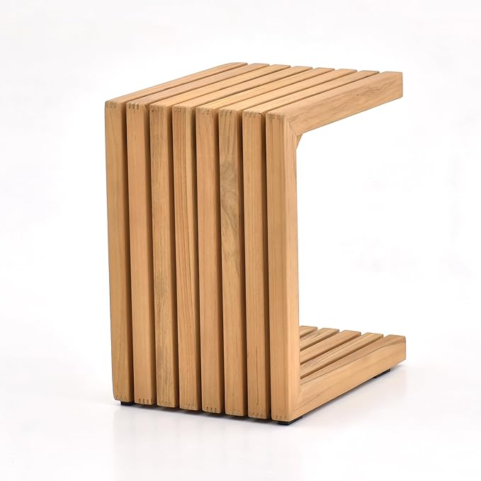 OTSUN Teak Wood Weather Resistant Outdoor Side Table, Adirondack HDPE Small Outdoor Table for Outside or Indoor