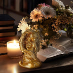 INLOMEM Praying Angel Figurine, Sculpted Hand-Painted Figurine Angel Wings Statue for Home Decor or Garden First Communion Gifts for Girls Religious Gifts for Women (Gold)