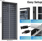 Bifacial 100 Watt Solar Panel 4Pack, 18BB 12V/24V Monocrystalline High-Efficiency Module PV Power Charger Solar Panels for Homes Camping RV Battery Boat Caravan and Other Off-Grid Applications