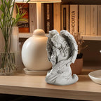 INLOMEM Praying Angel Figurine, Sculpted Hand-Painted Figurine, Angel Wings Statue for Home Decor or Garden, First Communion Gifts for Girls, Religious Gifts for Women (Gray)