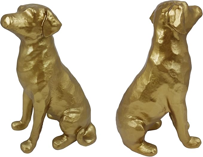 The Labrador Sculpture 11.5x7x5.5 inches, Dog Statue for Home Decor Accents, Gold Lab Retriever Figurine, Suitable for Coffee Table, Home Office Dining Living Room Entryway, Housewarming Birthday Gift