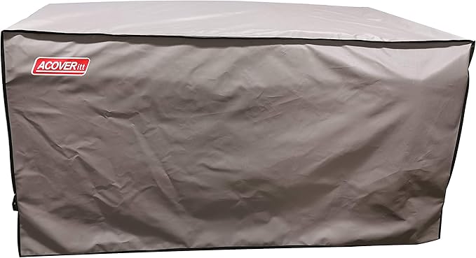 L Storage Box cover with Straps and Handles, Waterproof Heavy Duty Outdoor Furniture Winter Cover for Keter, Suncast, Lifetime(Deck Box Cover, 52.7"(L) 26.7"(D) 26.7"(H) Brown