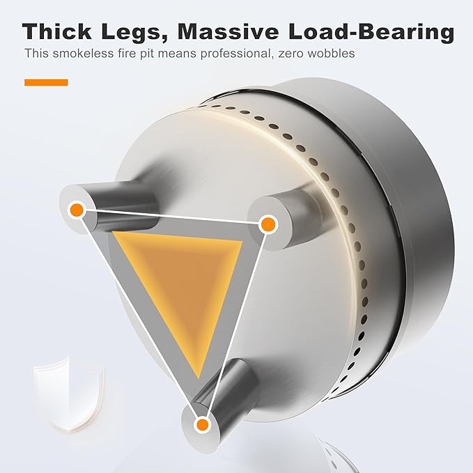 Smokeless Fire Pit with Waterproof Bag, 20 Inch Stainless Steel Fire Pits for Outside Wood Burning, Smokeless Firepit Outdoor Bonfire, Removable Ash Pan, Portable for Camping, Backyard