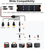 200W Portable Solar Panel for Power Station Generator,200 Watt Foldable Solar Panel Charger with MC4 Output,3-in-1 DC Connector,23.5% High Efficiency for Outdoor Camping RV Travel(200W)