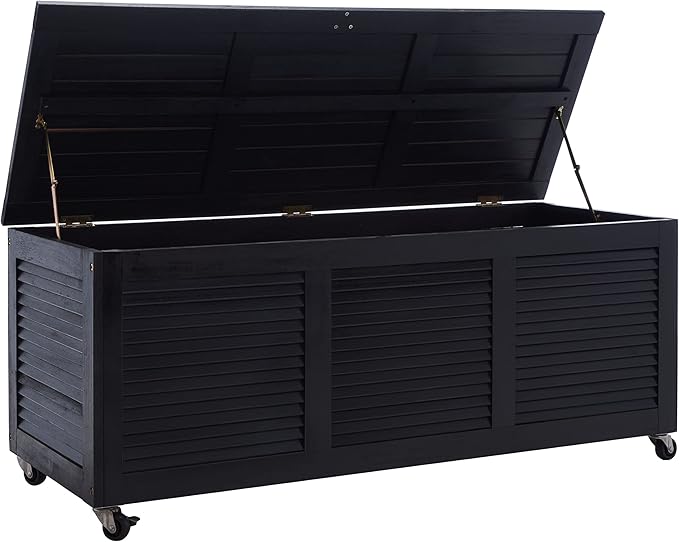 SAFAVIEH Outdoor Collection Elina Black 47-inch Long Cushion Box