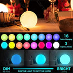 LOFTEK Floating Pool Lights - 6-inch Cordless Ball Light with Remote - 3 Modes & 16 RGB Color Changing Lamp Dimmable - Rechargeable & Hangable & Waterproof Shower Lamp for Party Decor -1 Piece