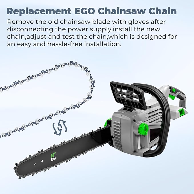 14" Chainsaw Chain Replacement for EGO Chain Saw CS1400,CS1401,CS1403,AC1400 Chainsaw Blade,52 Drive Links 0.043" Gauge 3/8" LP Pitch (3 Pack)