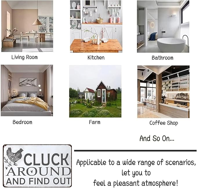 Funny Chicken Gifts Chicken Tin Sign for Home Farm Chicken Coop Farmhouse Kitchen Garden Decor 8 X 12 Inch (3021)