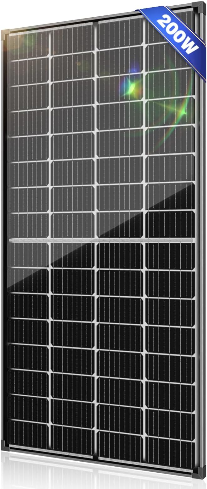 Bifacial 200 Watt Solar Panel 9BB Monocrystalline Cell High-Efficiency Module PV Power Charger Solar Panels for Homes Camping RV Battery Boat Caravan and Other Off-Grid Applications