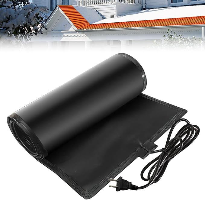 Heated Snow Melting Mats, 10ft x 13in Roof Heat Tape,Heater Ice Dam Prevention Heated Outdoor Mats Electric Snow Melting Mats for Winter Snow Removal (10 ft x 13 in)