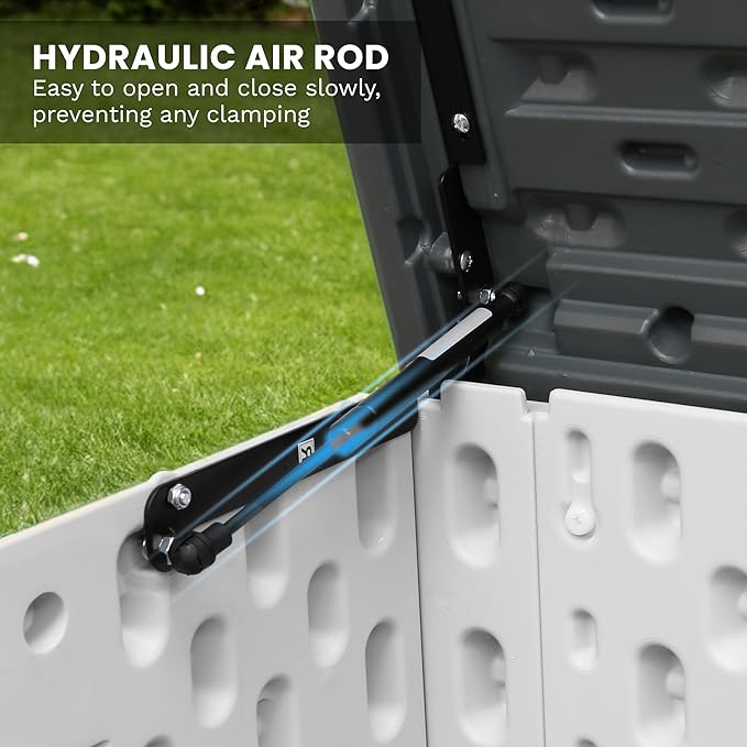 230 Gallon Large Outdoor Storage Box, Durable Deck Boxes Outdoor Waterproof, Resin Waterproof Deck Box for Patio Furniture Outdoor Cushions Garden Tools and Pool Storage (White, 150Gallon)