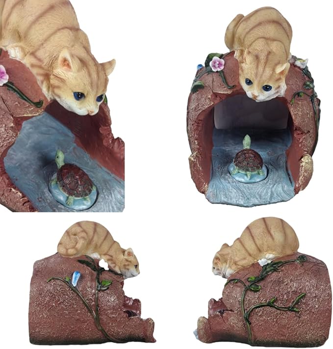 Cat Statues Gutter Downspout Extension Statues Garden Decoration,Resin Statue Outdoor Decor,Animal Downspout Diverter,Gutter Extension Decorative,3"×4" Downspout Extender Diverter Splash Block