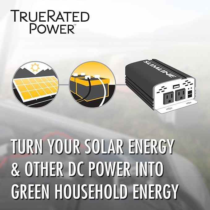 Wagan 3716 500W Slim Line AC to DC Inverter 500W TrueRated 1000W Surge Power Inverter