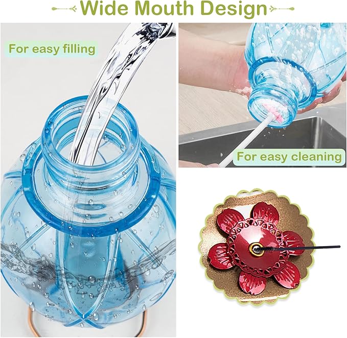 BOLITE Hummingbird Feeder, Glass Hummingbird Feeders for Outdoors, Netted Texture Ball Shape Bottle, 20 Ounces, Blue, Birthday Gifts for Women Men, Gifts for Mom Dad