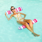 FindUWill 2 Pack Fabric Water Swimming Pool Floats Hammock, XL, Inflatable Multi-Purpose Water Hammocks Floaties (Saddle, Lounge Chair, Hammock, Drifter), Pool Float Lounger for Adults Vacation