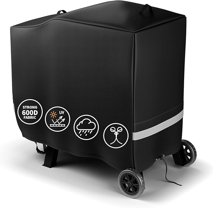 Hisencn Grill Cover for Recteq Bullseye RT-B380 RT-B380X Wood Pellet Grill Smoker, Heavy Duty Waterproof Grill Cover with Reflective Strips, Moisture Proof Vents and Adjustable Drawstring, Outdoor BBQ
