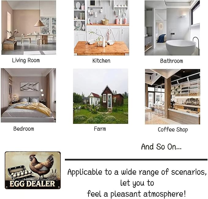 Funny Chicken Gifts Relax Local Egg Dealer Tin Sign for Home Farm Chicken Coop Farmhouse Kicthen Garden Decor 8 X 12 Inch (3522)