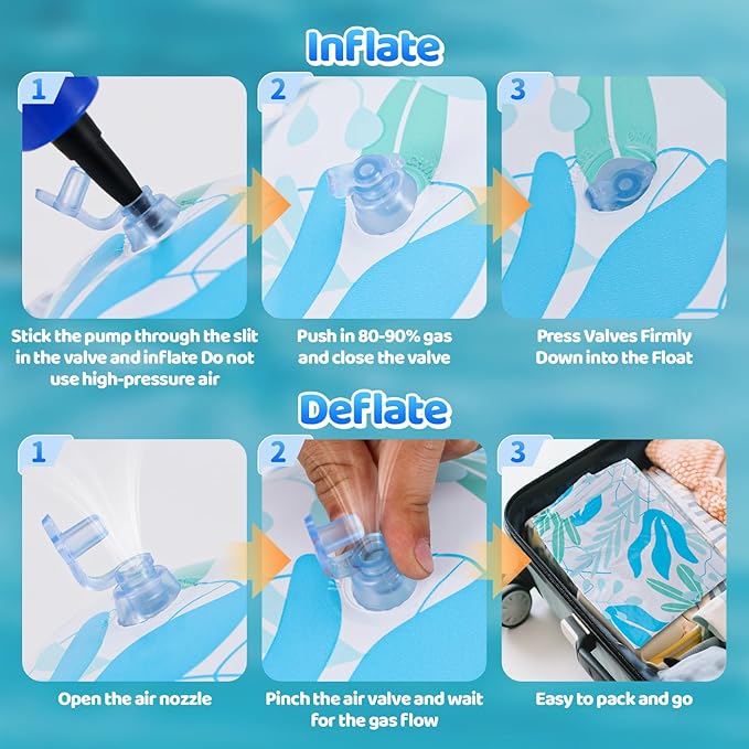 Inflatable Pool Floats for Adults, 2-Pack Multi-Purpose Pool Hammock Floating Chairs, Heavy Duty PVC Material, Water Floats for Swimming Pool, Beach, Summer Pool Toys Party Gifts