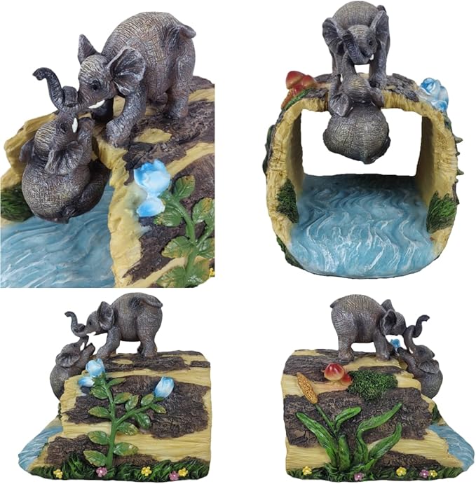 coolboy Elephant Decor Statue Gutter Downspout Extension Decorative,Garden Animal Statue Outdoor Decor,3"×4" Rain Gutter Downspout Splash Block,Rain Downspout Diverter